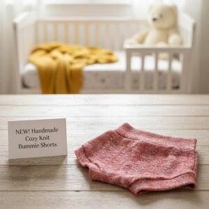 Handmade Cozy Knit Pink Bummie Shorts
